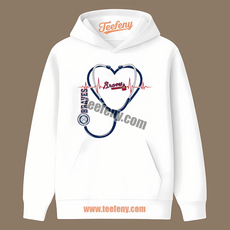 Nurse Heartbeat Atlanta Braves Home Run Hoodie Nurse Heartbeat Atlanta Braves Home Run Hoodie