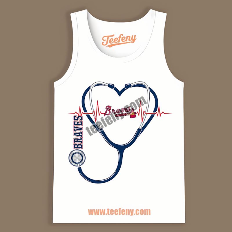 Nurse Heartbeat Atlanta Braves Home Run Tanktop Nurse Heartbeat Atlanta Braves Home Run Tanktop