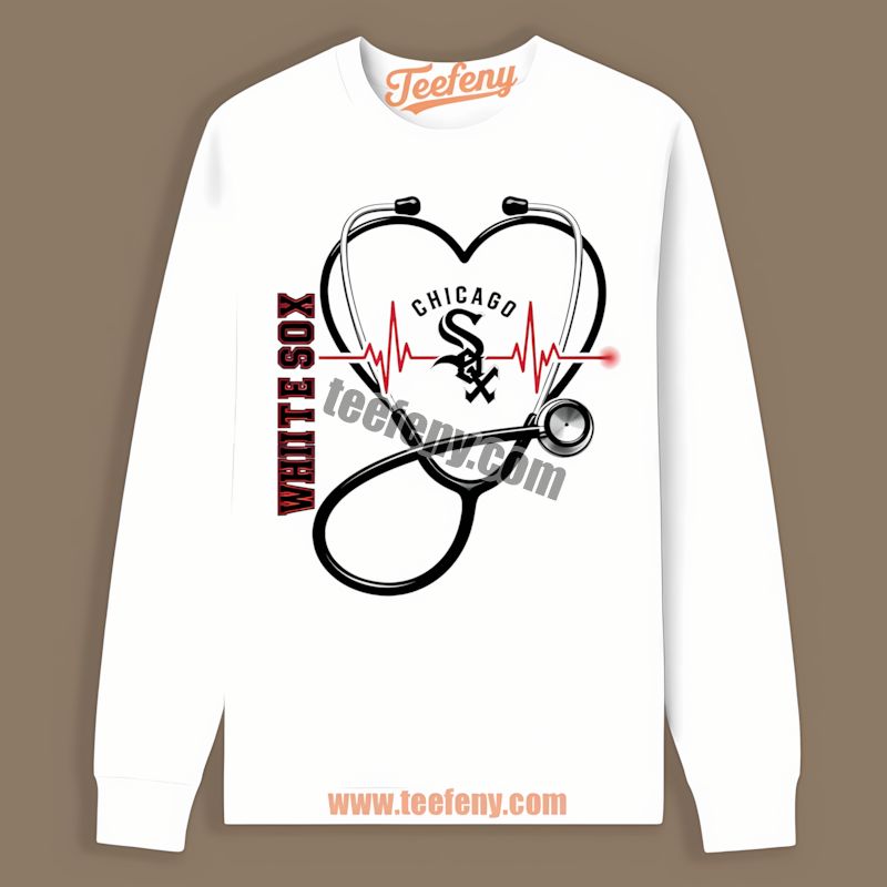 Nurse Heartbeat Chicago White Sox TLong Sleeve For Women Nurse Heartbeat Chicago White Sox TLong Sleeve For Women