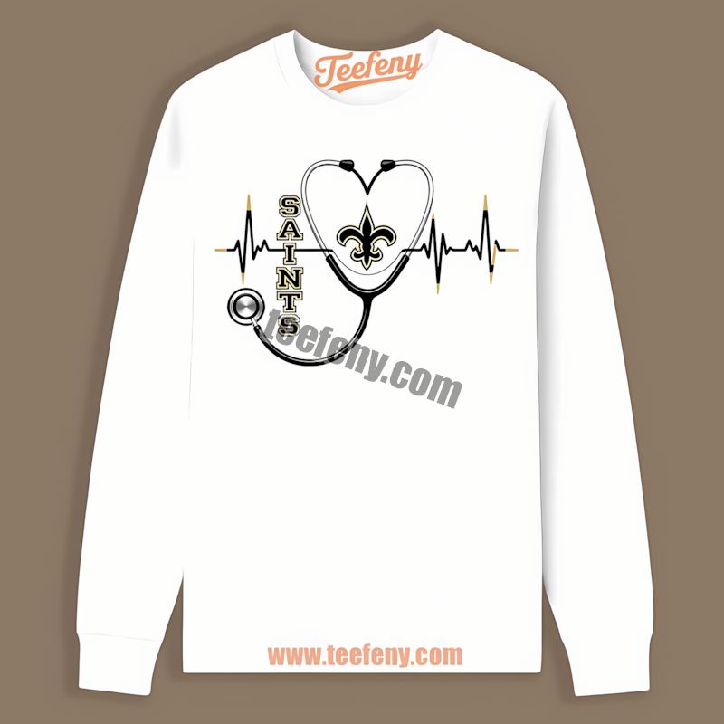 Nurse Heartbeat New Orleans Saints Classic Long Sleeve Nurse Heartbeat New Orleans Saints Classic Long Sleeve