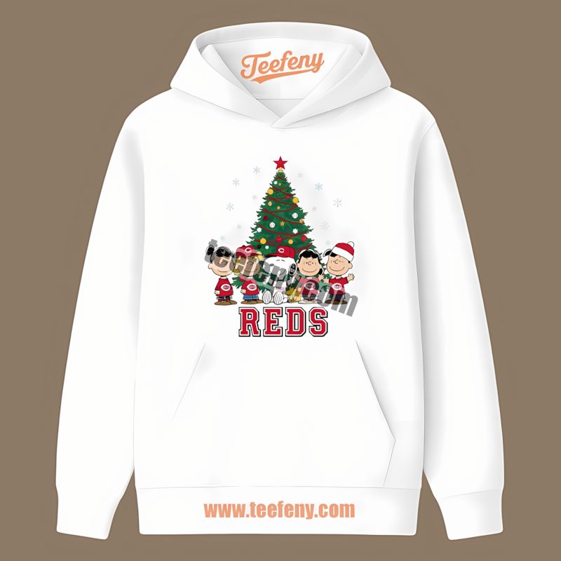 Peanuts Christmas Celebrating Cincinnati Reds Spirit Hoodie Peanuts Christmas Celebrating Cincinnati Reds Spirit Hoodie