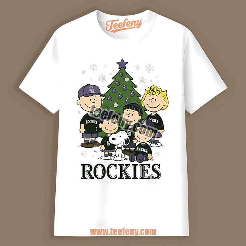 Peanuts Christmas With Colorado Rockies Characters Shirt