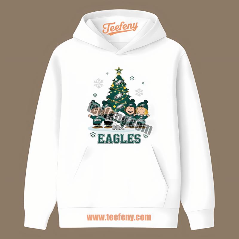 Peanuts Christmas With Philadelphia Eagles Vintage Hoodie Peanuts Christmas With Philadelphia Eagles Vintage Hoodie