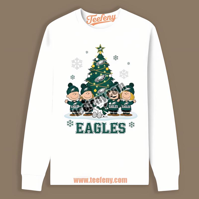 Peanuts Christmas With Philadelphia Eagles Vintage Long Sleeve Peanuts Christmas With Philadelphia Eagles Vintage Long Sleeve