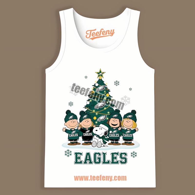 Peanuts Christmas With Philadelphia Eagles Vintage Tanktop Peanuts Christmas With Philadelphia Eagles Vintage Tanktop