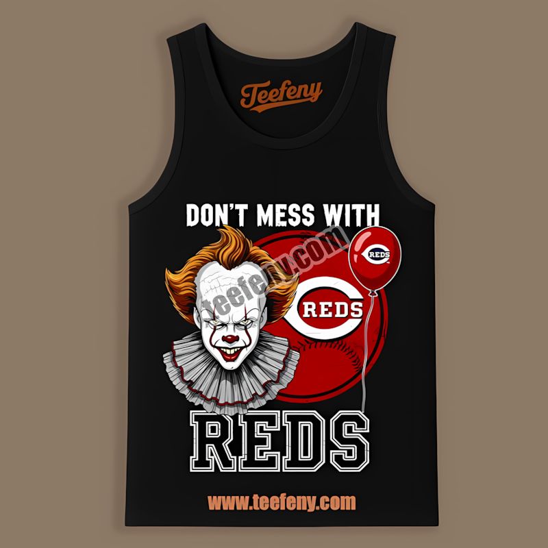 Pennywise Halloween Fan Of Cincinnati Reds Graphic Tanktop Pennywise Halloween Fan Of Cincinnati Reds Graphic Tanktop