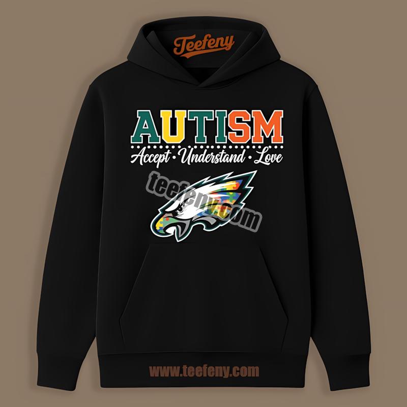 Philadelphia Eagles Autism Awareness Love Bold Hoodie Philadelphia Eagles Autism Awareness Love Bold Hoodie