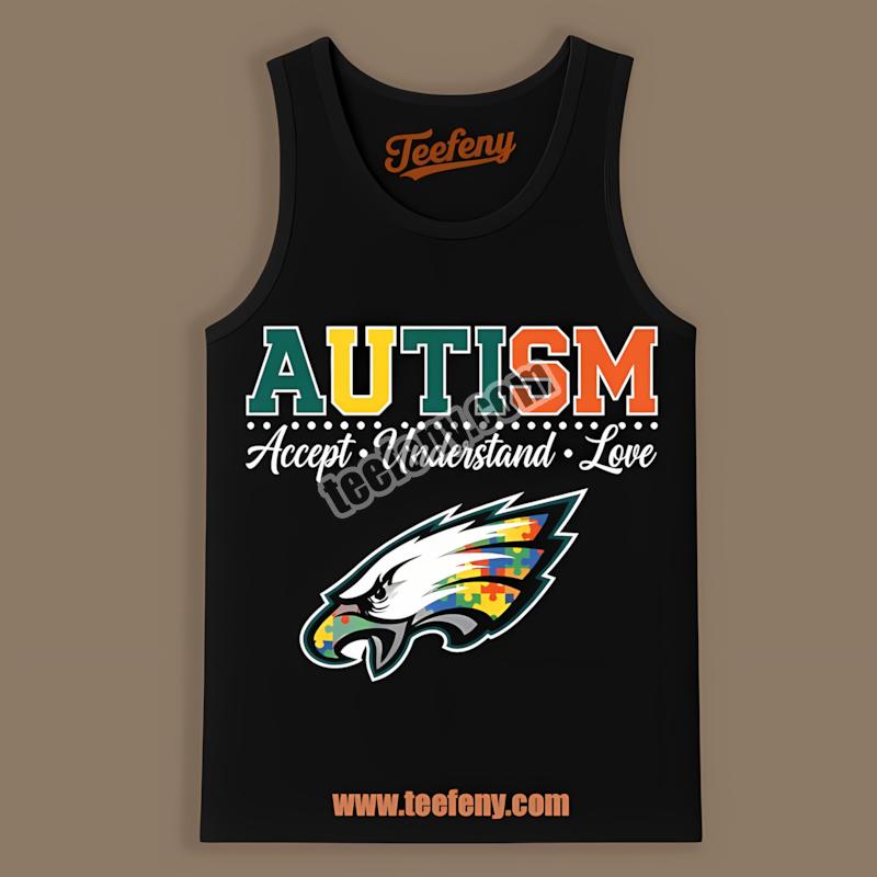 Philadelphia Eagles Autism Awareness Love Bold Tanktop Philadelphia Eagles Autism Awareness Love Bold Tanktop