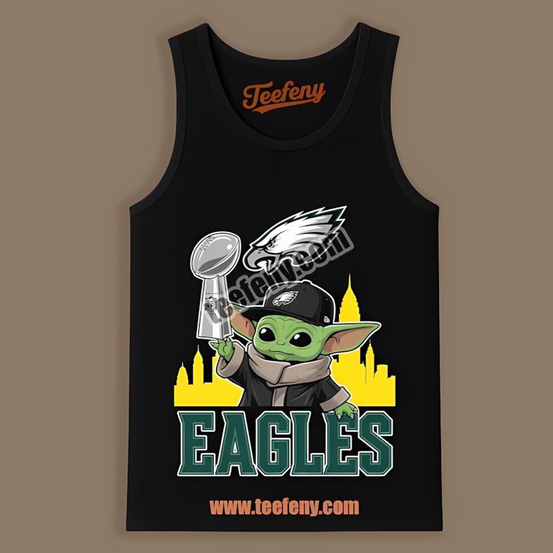 Philadelphia Eagles Baby Yoda Super Bowl Classic Tanktop Philadelphia Eagles Baby Yoda Super Bowl Classic Tanktop