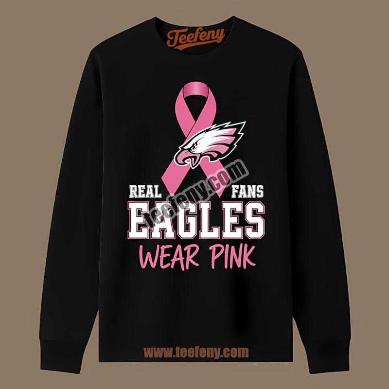 Philadelphia Eagles Breast Cancer Fans Wear Pink Long Sleeve Philadelphia Eagles Breast Cancer Fans Wear Pink Long Sleeve