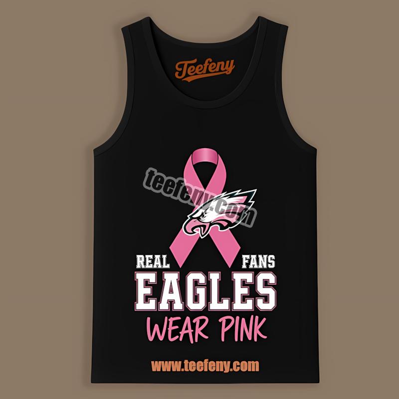Philadelphia Eagles Breast Cancer Fans Wear Pink Tanktop Philadelphia Eagles Breast Cancer Fans Wear Pink Tanktop