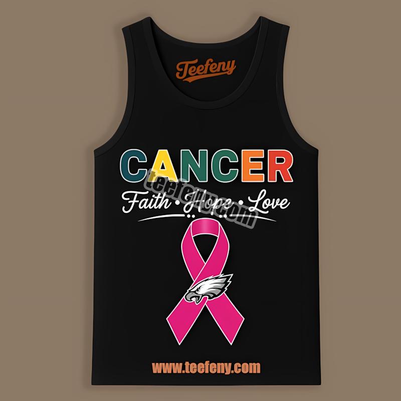 Philadelphia Eagles Cancer Awareness Hope Faith Tanktop Philadelphia Eagles Cancer Awareness Hope Faith Tanktop