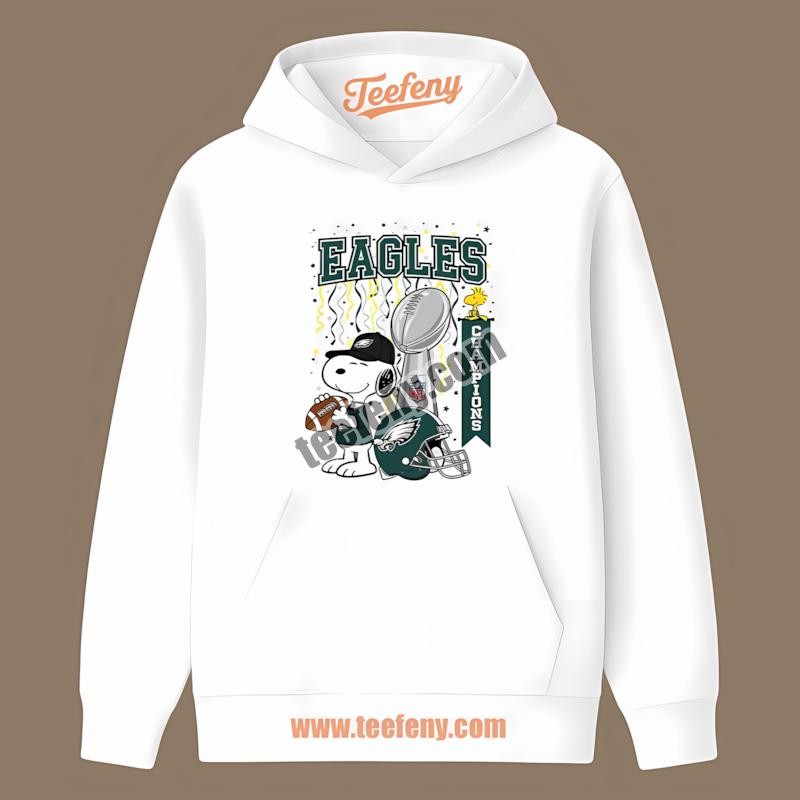 Philadelphia Eagles Champions Celebration With Snoopy Hoodie Philadelphia Eagles Champions Celebration With Snoopy Hoodie