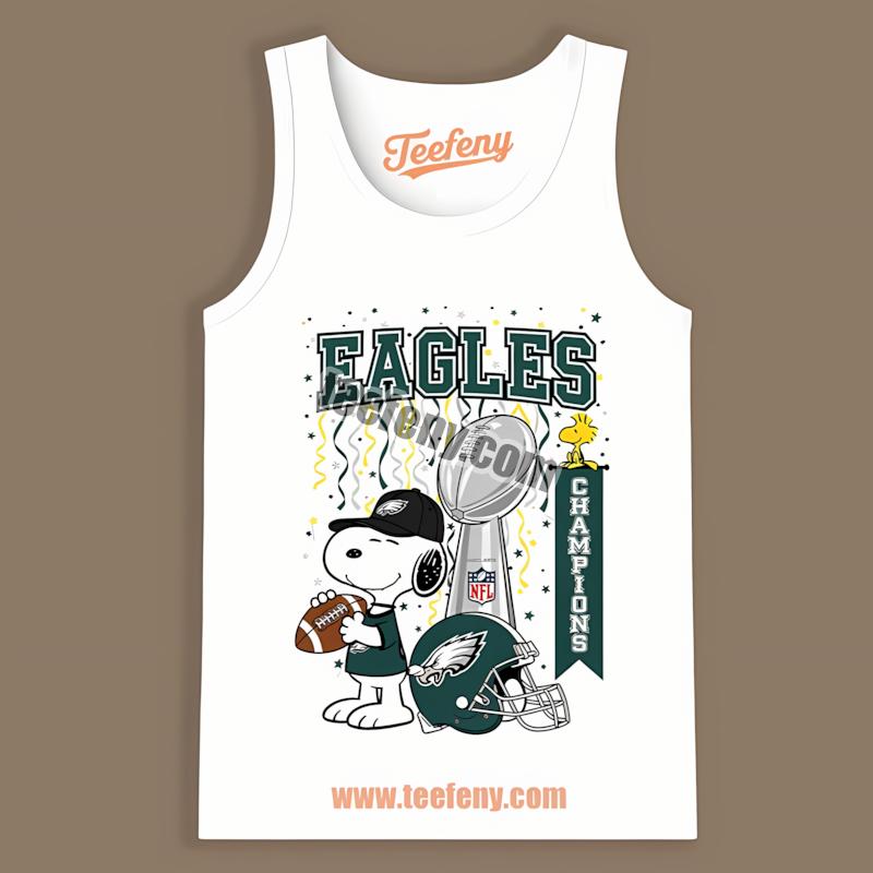 Philadelphia Eagles Champions Celebration With Snoopy Tanktop Philadelphia Eagles Champions Celebration With Snoopy Tanktop