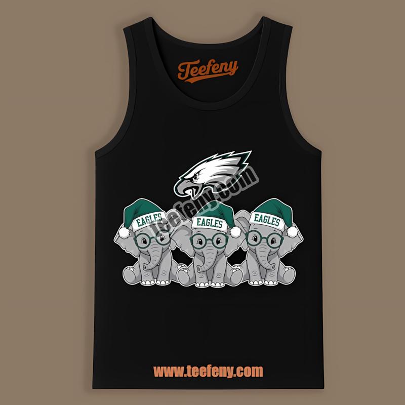 Philadelphia Eagles Christmas Elephants Design Tanktop Philadelphia Eagles Christmas Elephants Design Tanktop