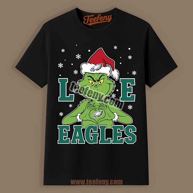 Philadelphia Eagles Christmas Love From Grinch Regular Shirt