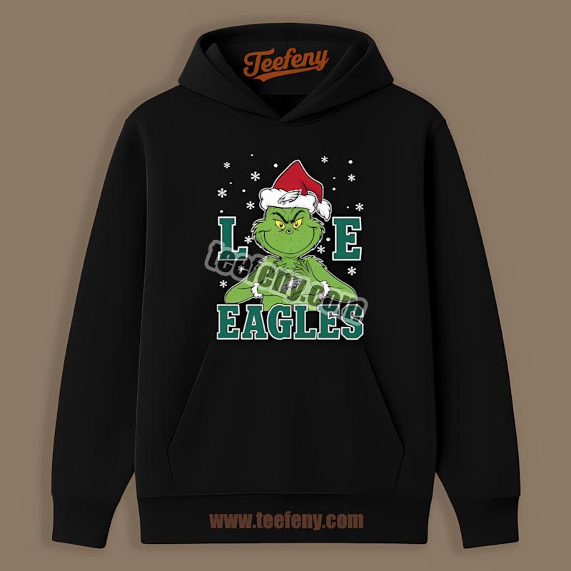 Philadelphia Eagles Christmas Love From Grinch Regular Hoodie Philadelphia Eagles Christmas Love From Grinch Regular Hoodie