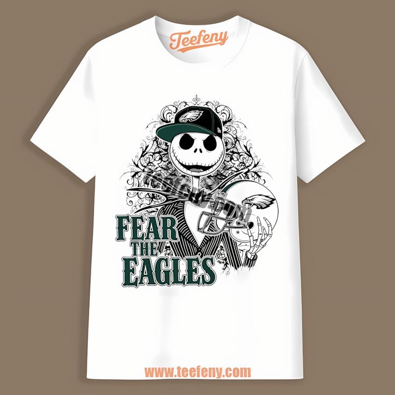 Philadelphia Eagles Jack Skellington Fearless Fan Retro Shirt