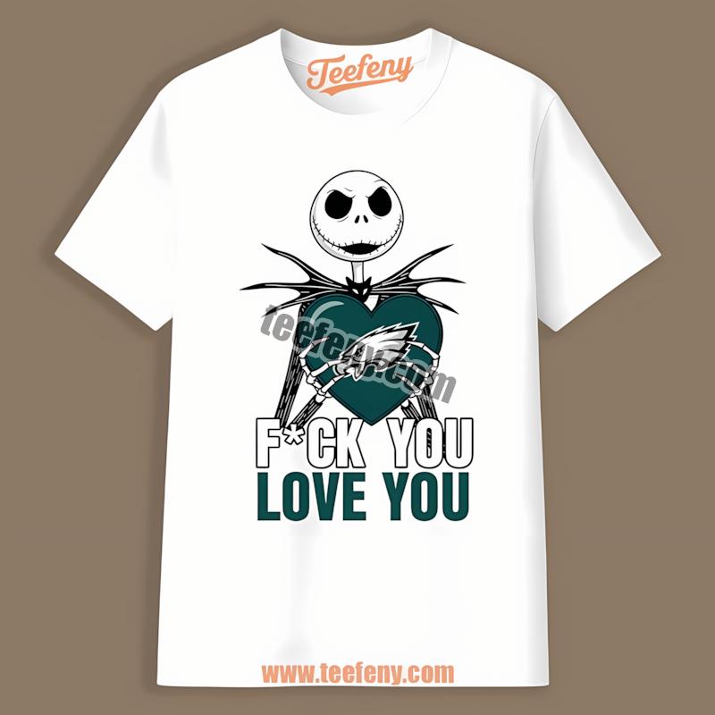 Philadelphia Eagles Jack Skellington Heart Fan Unisex Shirt
