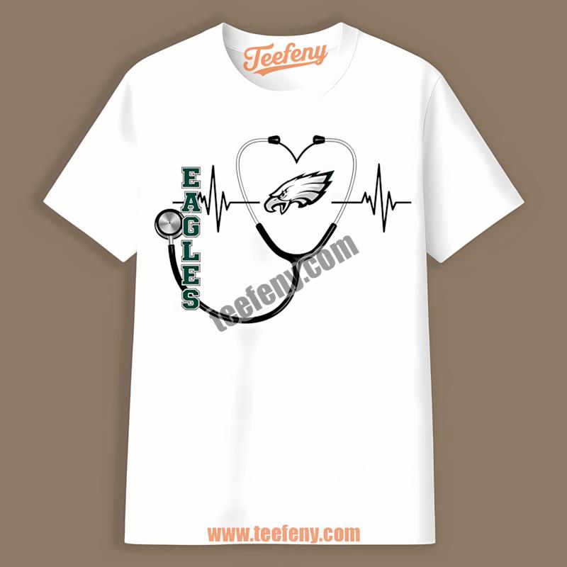 Philadelphia Eagles Nurse Heartbeat Graphic Sports Shirt