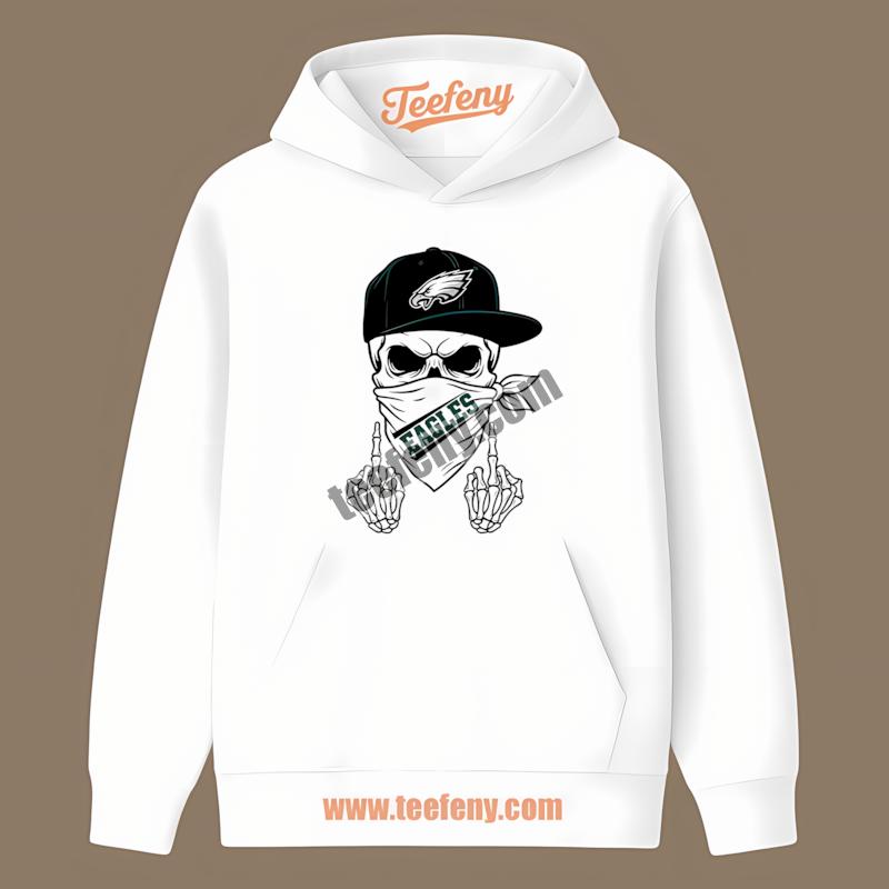 Philadelphia Eagles Skull In Bandana Classic Fan Hoodie Philadelphia Eagles Skull In Bandana Classic Fan Hoodie