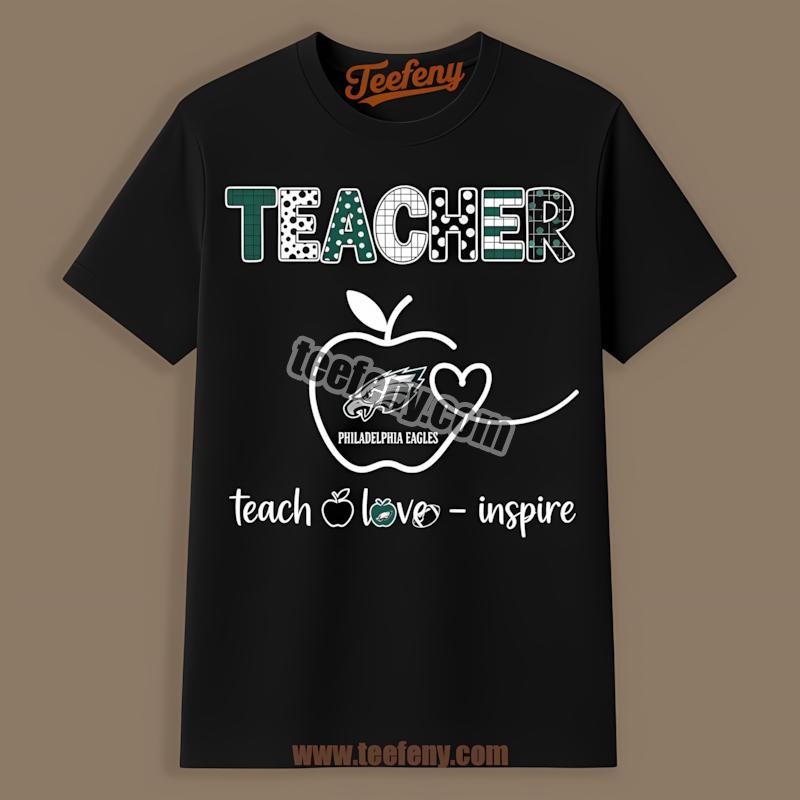 Philadelphia Eagles Teacher Apple Inspire Graphic Shirt