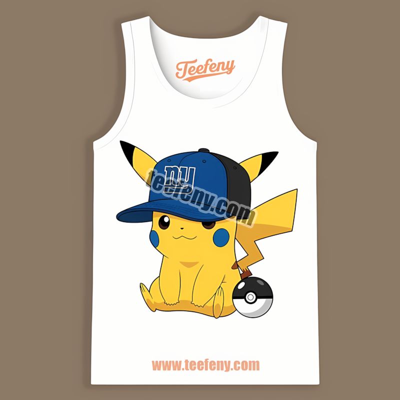Pikachu Wearing A New York Giants Hat Vintage Tanktop Pikachu Wearing A New York Giants Hat Vintage Tanktop