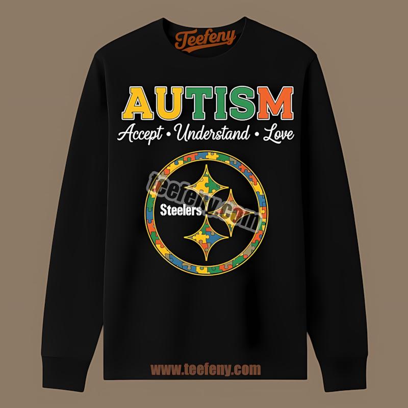 Pittsburgh SLong Sleevelers Autism Awareness Retro Fan Shirt Pittsburgh SLong Sleevelers Autism Awareness Retro Fan Shirt