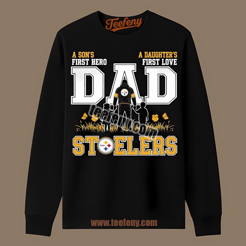 Pittsburgh SLong Sleevelers Dad Hero Of Son And Daughter Shirt Pittsburgh SLong Sleevelers Dad Hero Of Son And Daughter Shirt