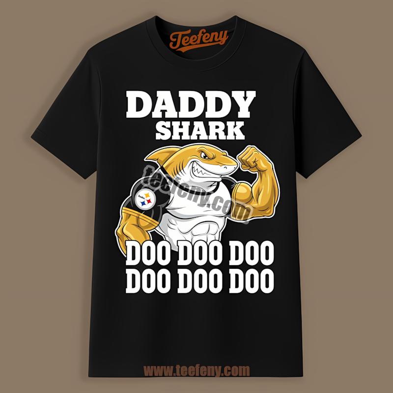 Pittsburgh Steelers Daddy Shark Graphic Retro Shirt