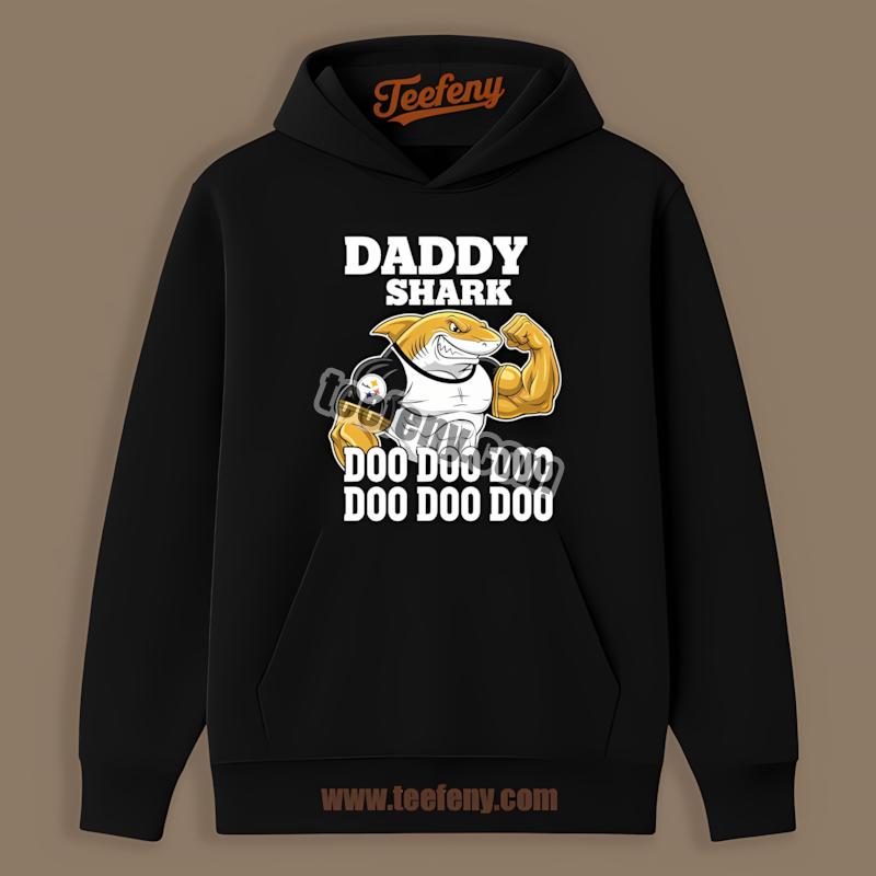 Pittsburgh SHoodielers Daddy Shark Graphic Retro Shirt Pittsburgh SHoodielers Daddy Shark Graphic Retro Shirt