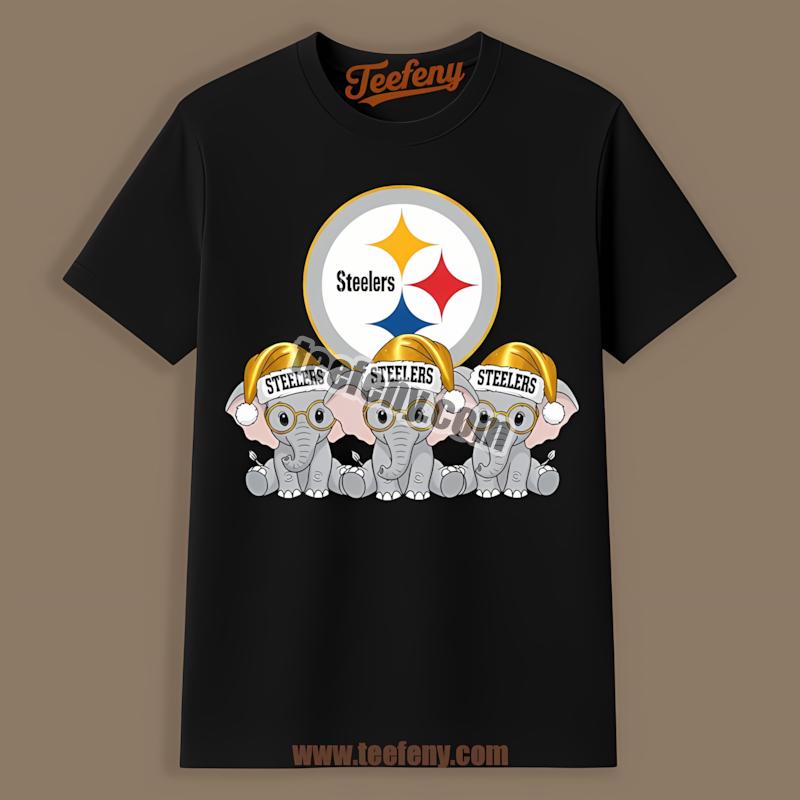 Pittsburgh Steelers Elephants Celebrate Christmas Trendy Shirt