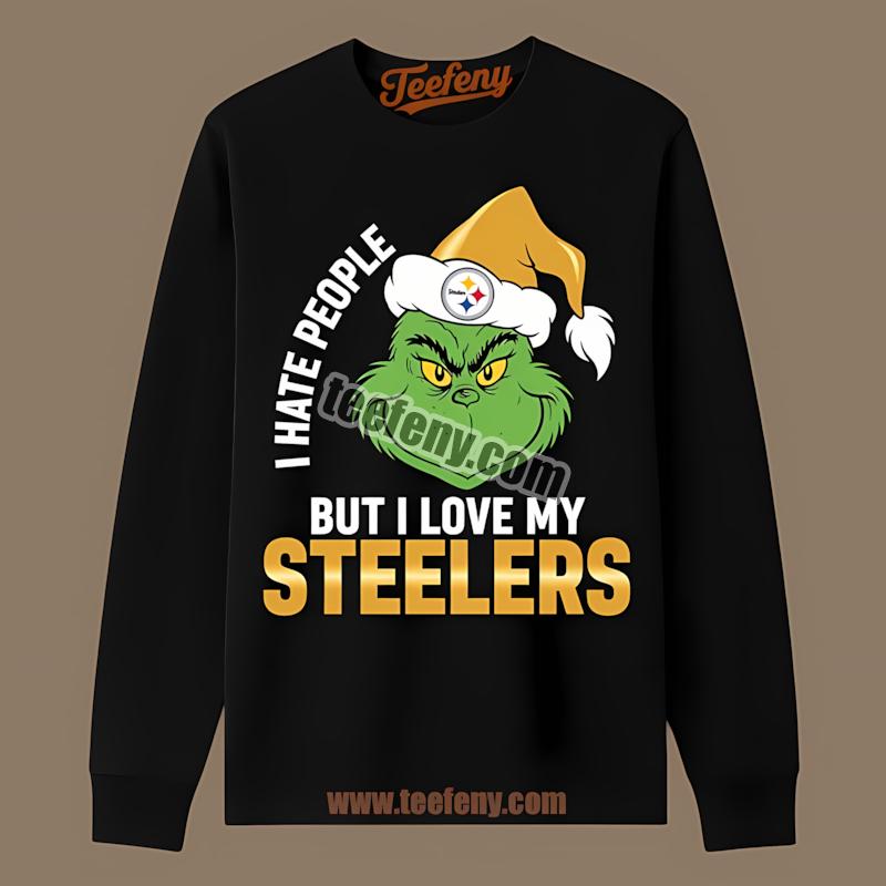 Pittsburgh SLong Sleevelers Grinch Hates People But Loves Team Shirt Pittsburgh SLong Sleevelers Grinch Hates People But Loves Team Shirt