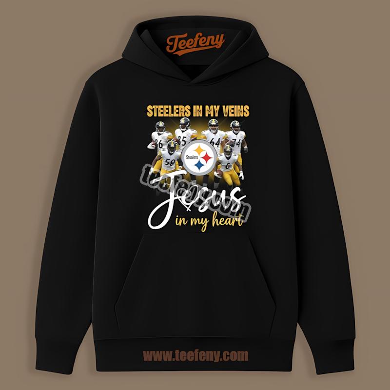 Pittsburgh SHoodielers In My Veins Jesus In My Heart Shirt Pittsburgh SHoodielers In My Veins Jesus In My Heart Shirt