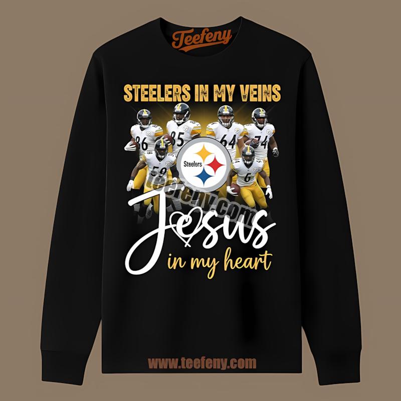 Pittsburgh SLong Sleevelers In My Veins Jesus In My Heart Shirt Pittsburgh SLong Sleevelers In My Veins Jesus In My Heart Shirt