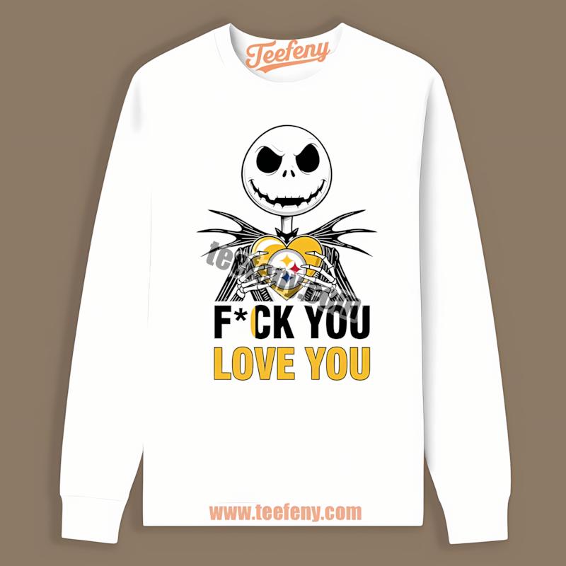Pittsburgh SLong Sleevelers Jack Skellington Heart Theme Shirt Pittsburgh SLong Sleevelers Jack Skellington Heart Theme Shirt
