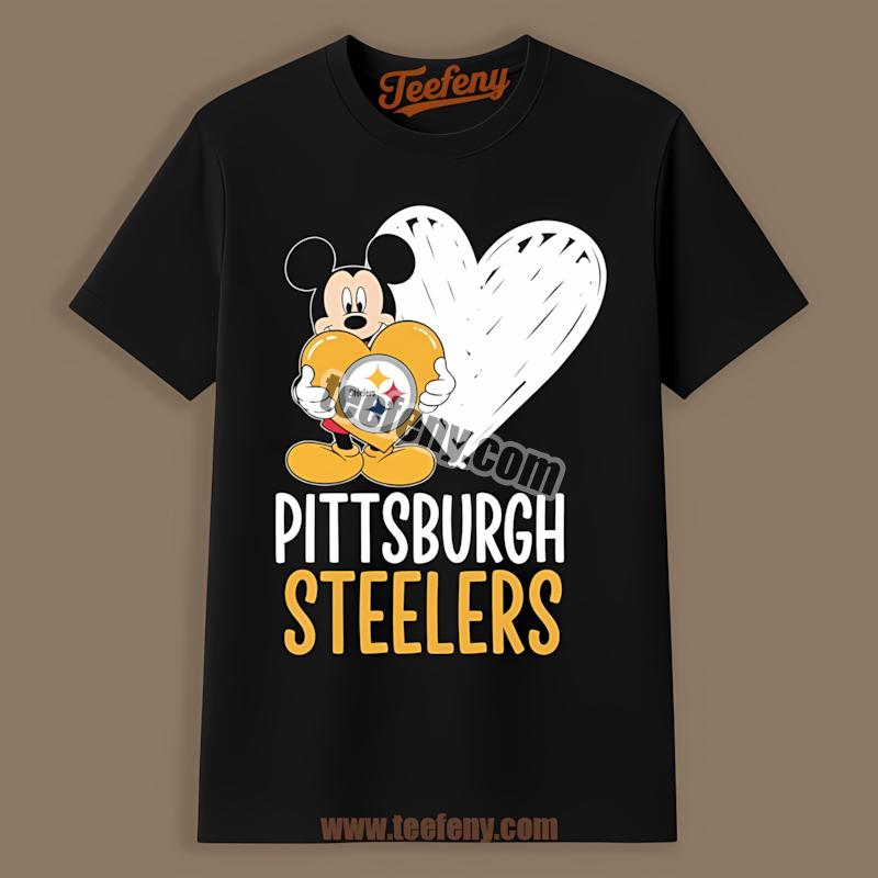 Pittsburgh Steelers Mickey Heart Football Shirt