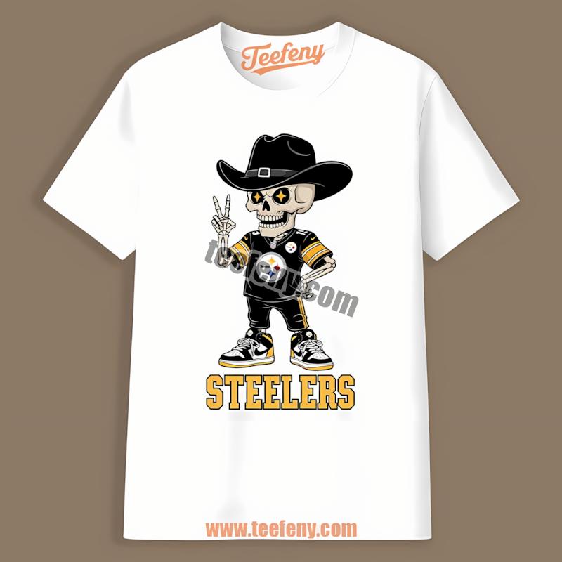 Pittsburgh Steelers Skeleton Cowboy Vintage Style Shirt