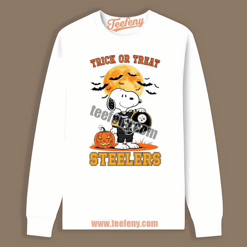 Pittsburgh SLong Sleevelers Snoopy Trick Or Treat Halloween Shirt Pittsburgh SLong Sleevelers Snoopy Trick Or Treat Halloween Shirt