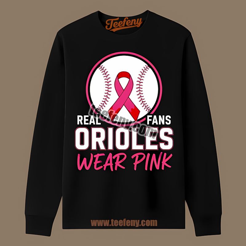 Real Fans Wear Pink Baltimore Orioles Bleacher Long Sleeve Real Fans Wear Pink Baltimore Orioles Bleacher Long Sleeve
