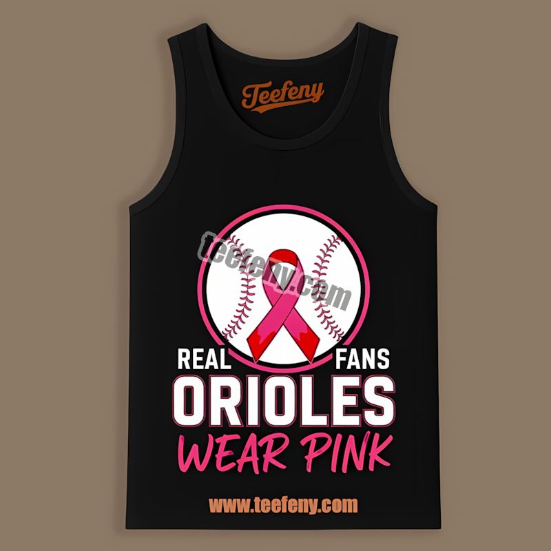 Real Fans Wear Pink Baltimore Orioles Bleacher Tanktop Real Fans Wear Pink Baltimore Orioles Bleacher Tanktop