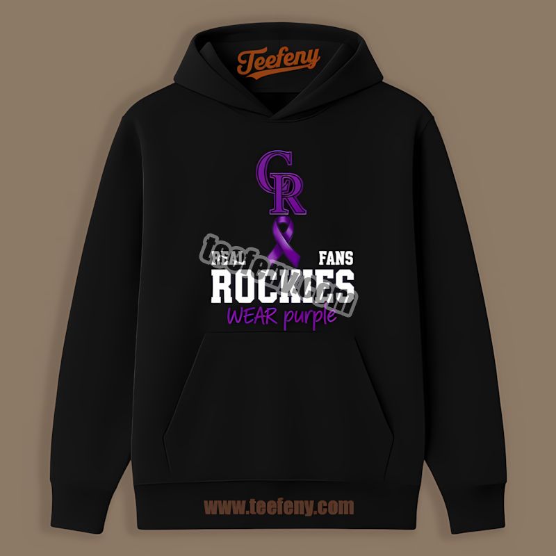 Real Fans Wear Purple Colorado Rockies Awareness Hoodie Real Fans Wear Purple Colorado Rockies Awareness Hoodie