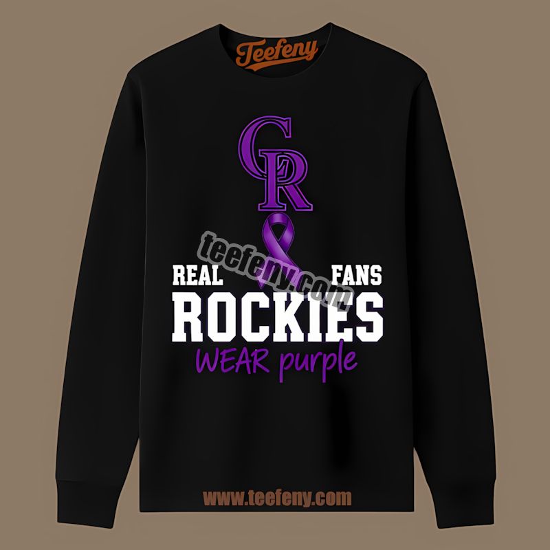 Real Fans Wear Purple Colorado Rockies Awareness Long Sleeve Real Fans Wear Purple Colorado Rockies Awareness Long Sleeve