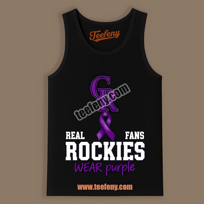 Real Fans Wear Purple Colorado Rockies Awareness Tanktop Real Fans Wear Purple Colorado Rockies Awareness Tanktop