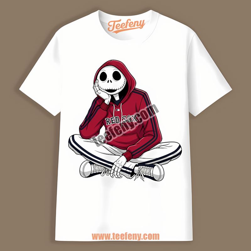 Relaxed Jack Skellington Boston Red Sox Hoodie Game Day Shirt
