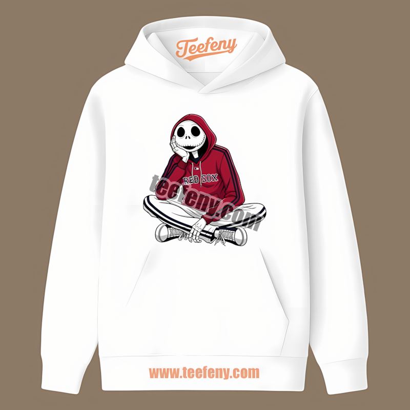 Relaxed Jack Skellington Boston Red Sox Hoodie Game Day Hoodie Relaxed Jack Skellington Boston Red Sox Hoodie Game Day Hoodie