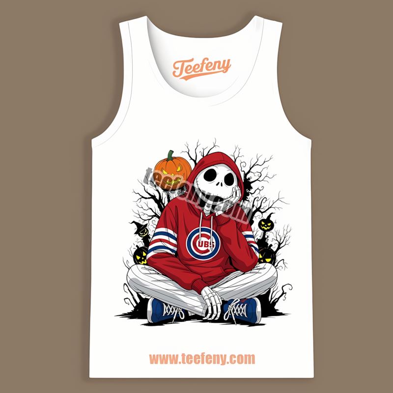Relaxed Jack Skellington Chicago Cubs Hoodie Graphic Tanktop Relaxed Jack Skellington Chicago Cubs Hoodie Graphic Tanktop