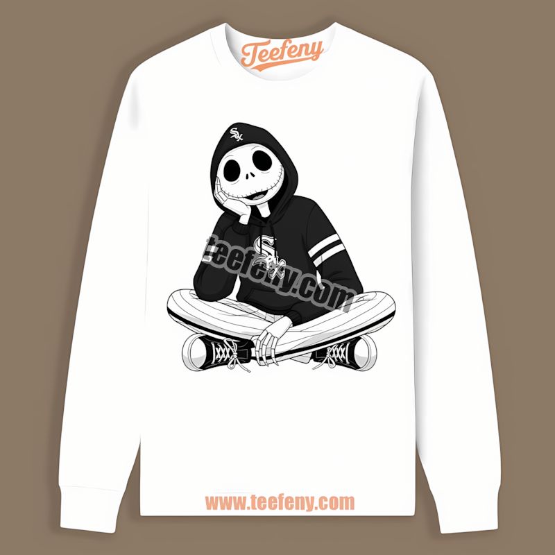 Relaxed Jack Skellington Chicago White Sox Hoodie Cheap Custom TLong Sleeve Relaxed Jack Skellington Chicago White Sox Hoodie Cheap Custom TLong Sleeve
