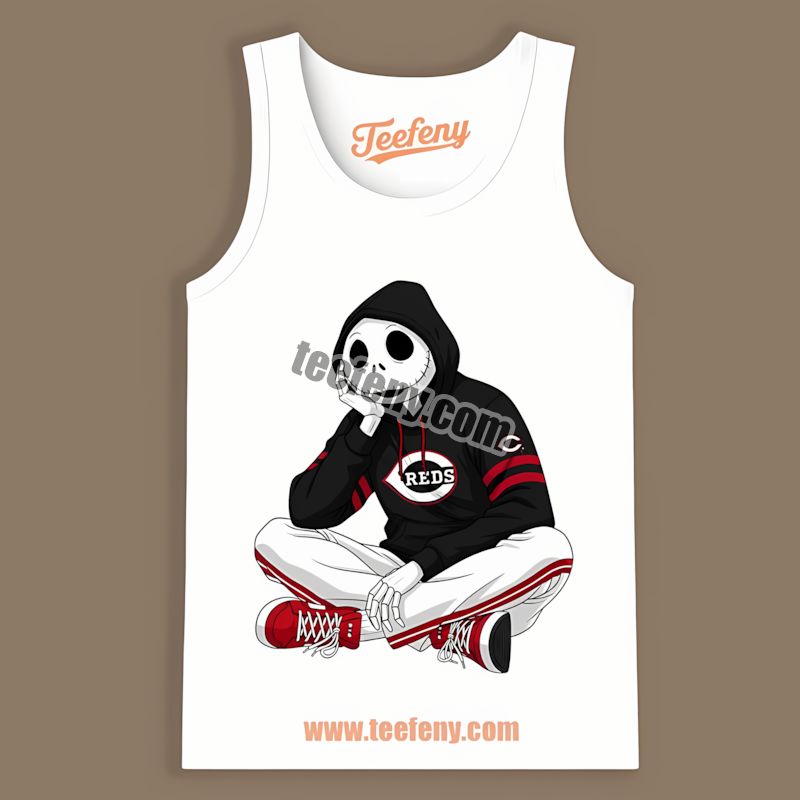 Relaxed Jack Skellington Cincinnati Reds Hoodie TTanktop For Women Relaxed Jack Skellington Cincinnati Reds Hoodie TTanktop For Women
