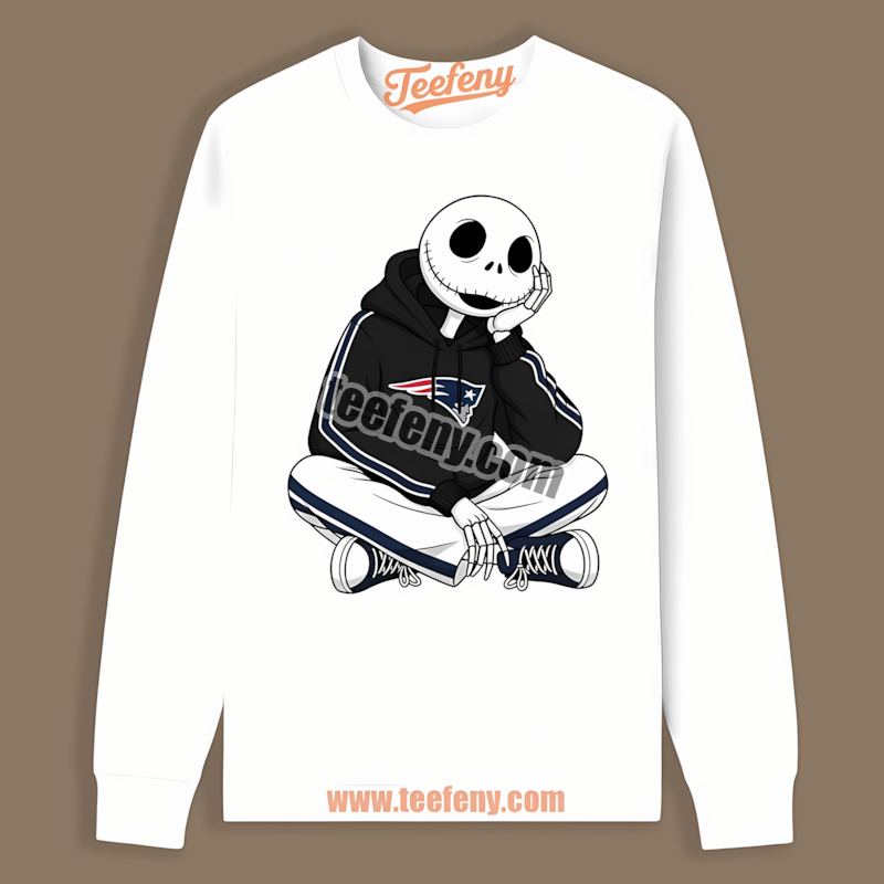 Relaxed Jack Skellington New England Patriots Hoodie Unisex Long Sleeve Relaxed Jack Skellington New England Patriots Hoodie Unisex Long Sleeve